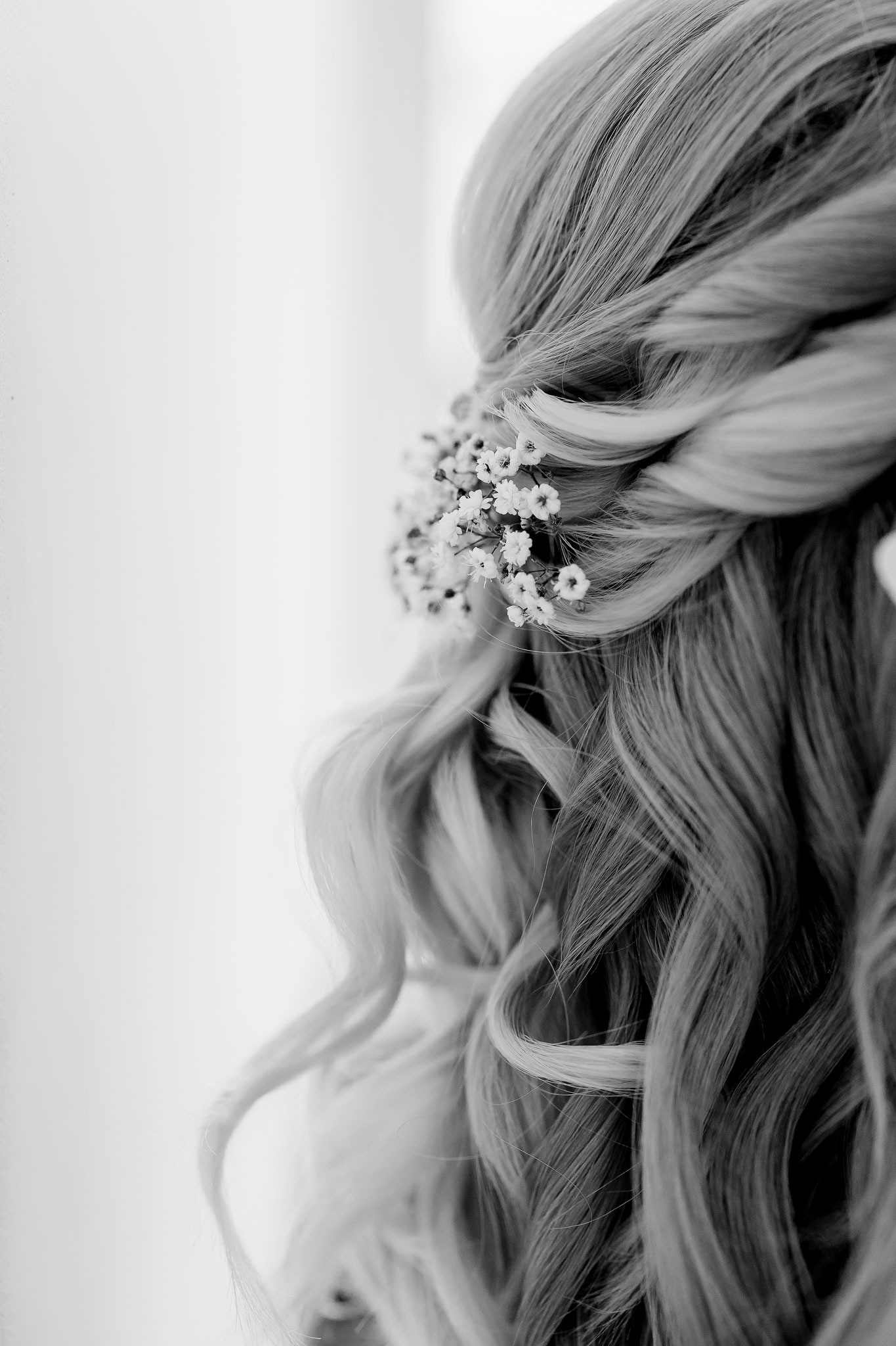 the brides hair
