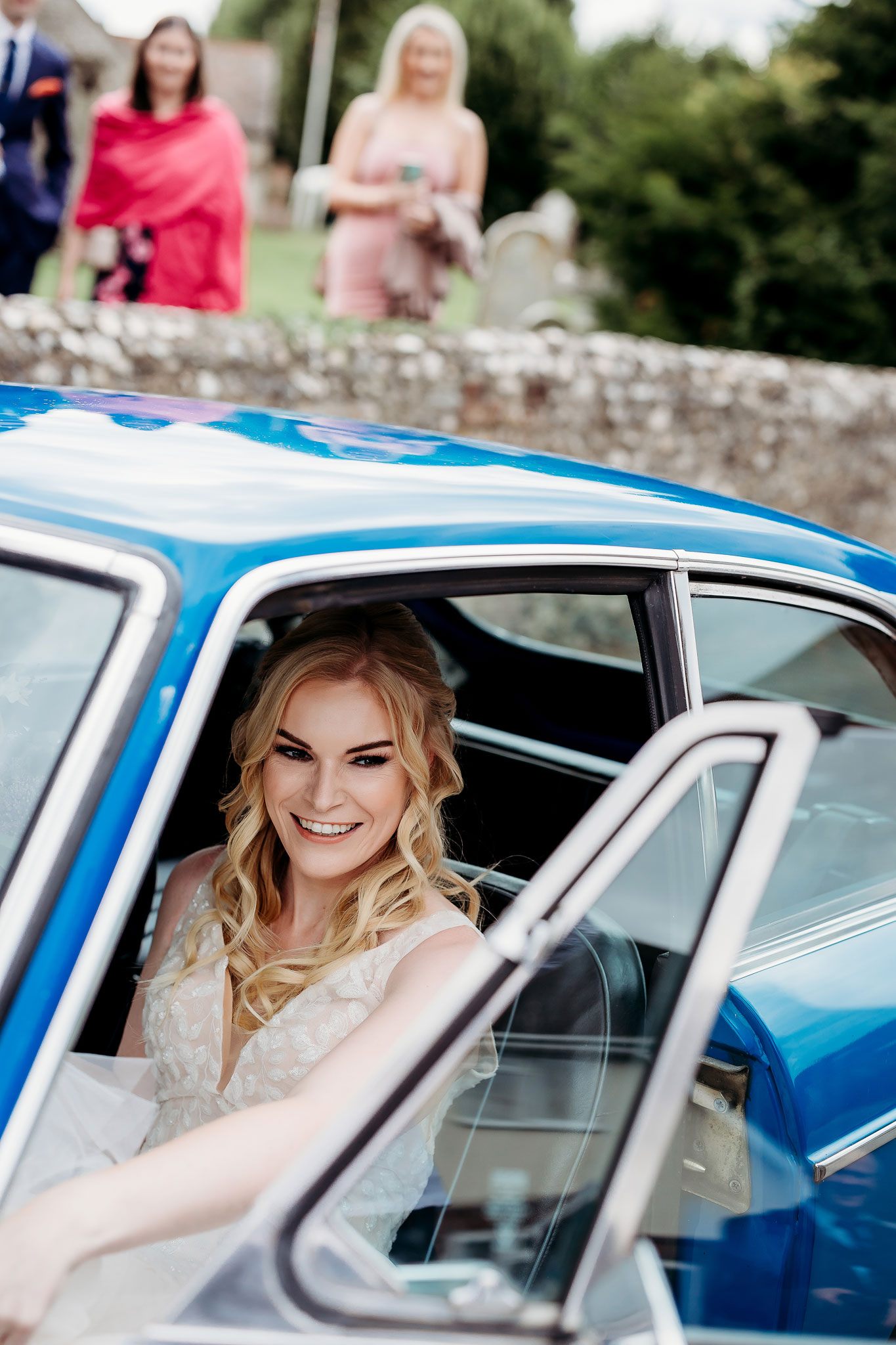 the bride in the vintage mg