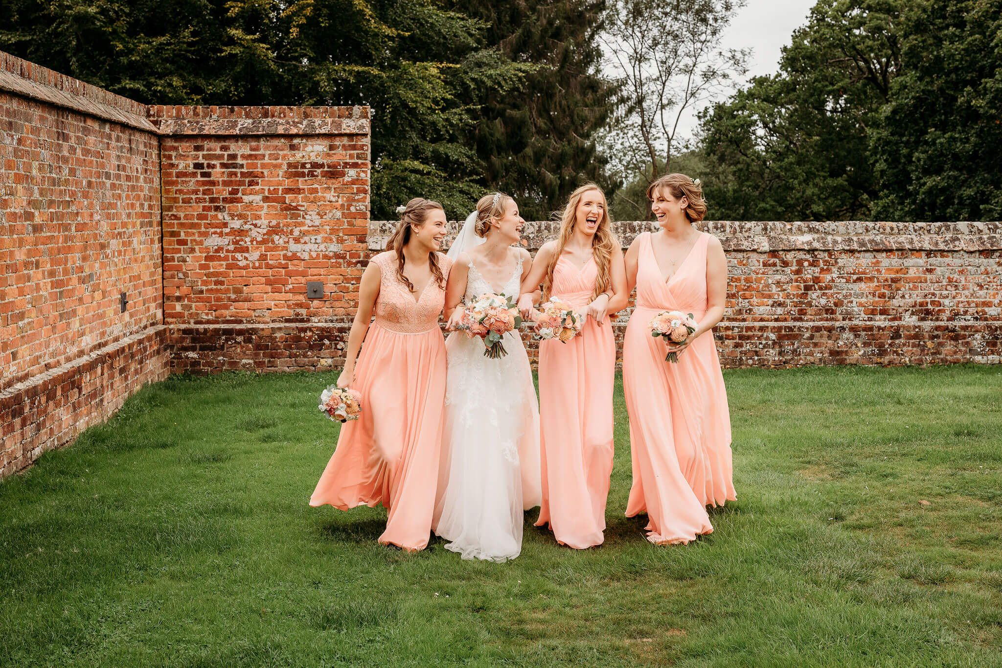 a bride and her bridesmaids