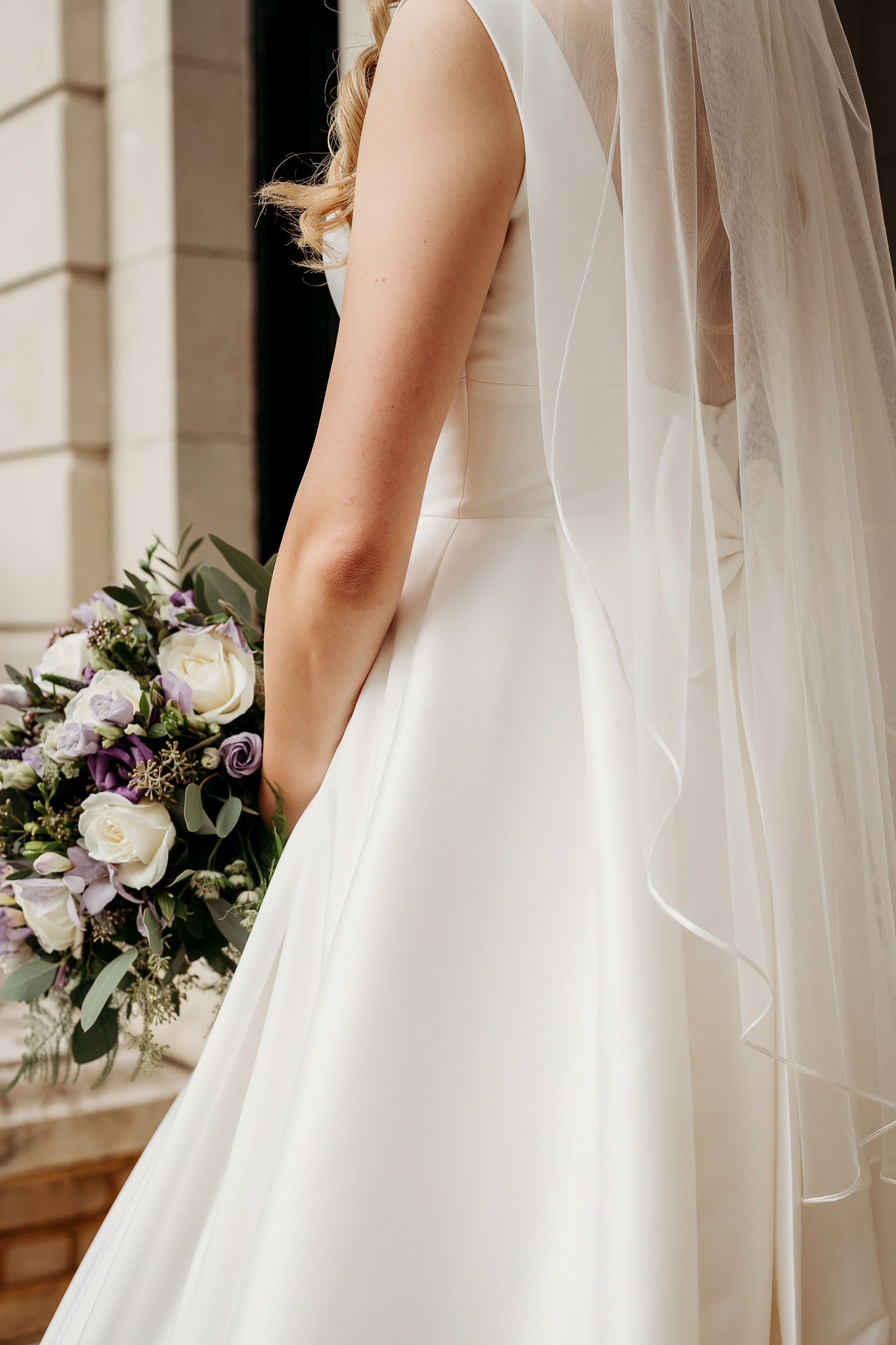 a close up of the brides bouquet
