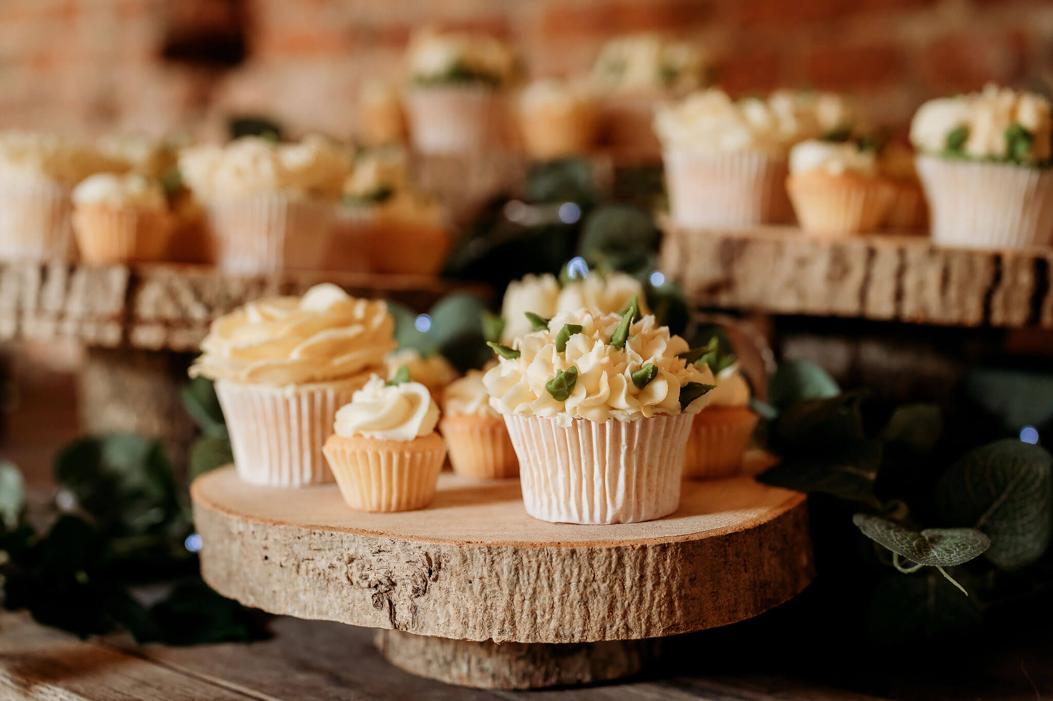 a selection of wedding cupcakes