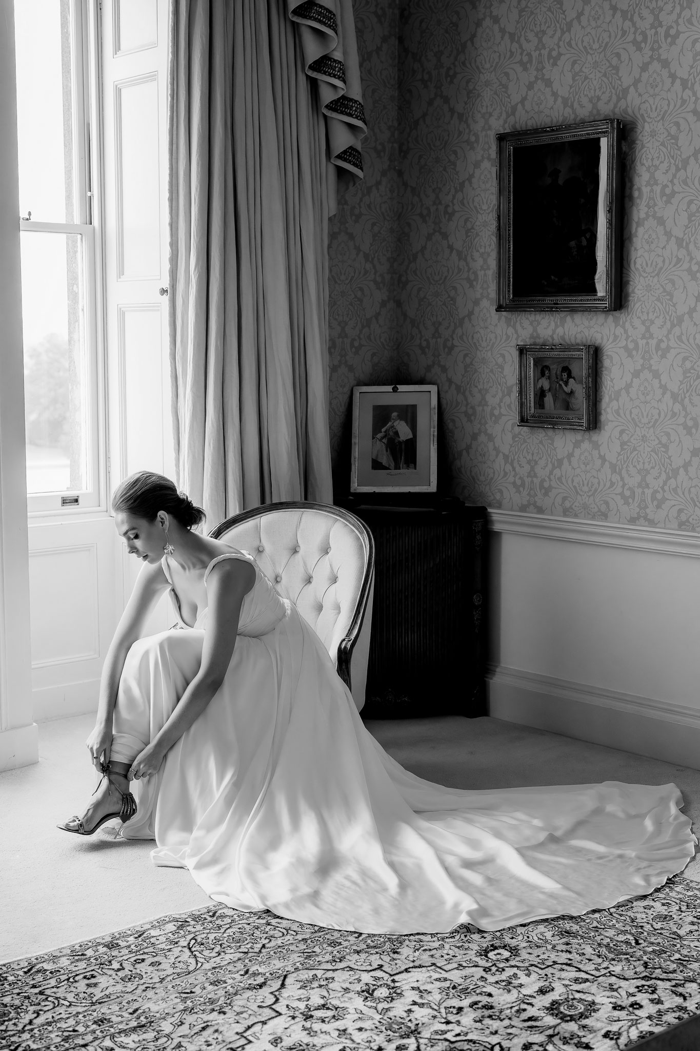 a bride getting ready