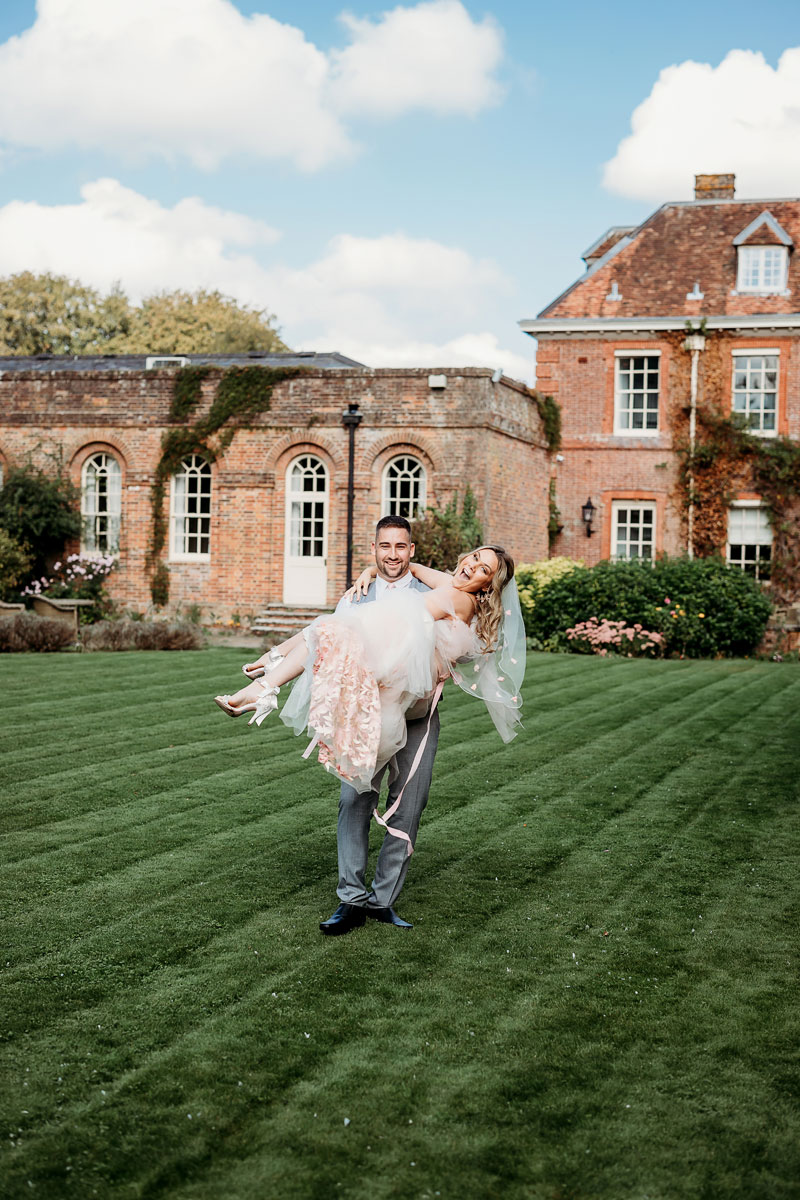 a bride and groom at Lainston House