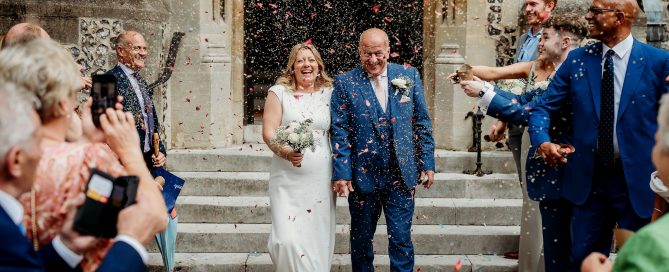 a confetti photo at Winchester registry office
