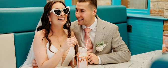 a bride and groom wedding photo