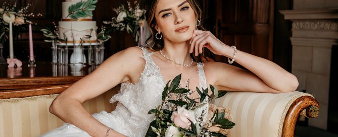 bride smiling with Annie haak jewellery