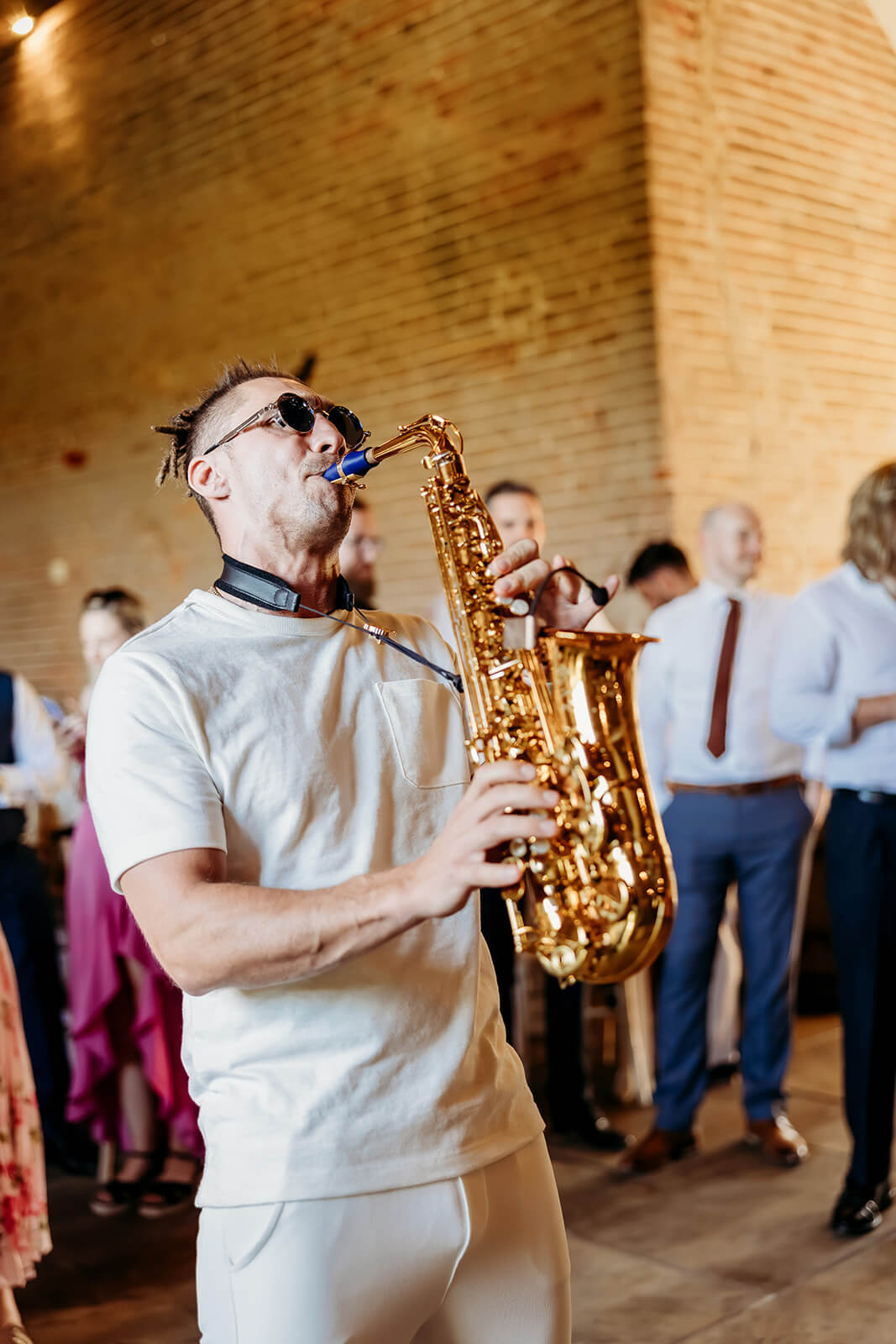 saxophone playing at a hampshire wedding